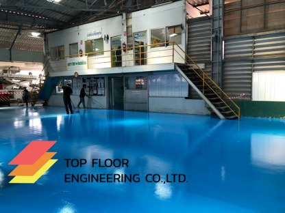 ทำพื้นโรงงานEpoxy coating (ชนิดกลิ้ง) - รับทำพื้น Epoxy พื้นสีอีพ็อกซี่